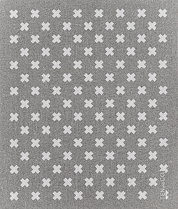 Tiny X: Grey and White - Reusable Swedish Dishcloth