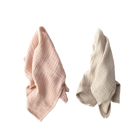 Pink & Tan Cotton Tea Towels