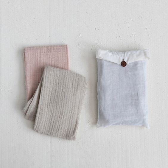 Pink & Tan Cotton Tea Towels