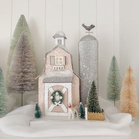 Sparkly Barn Glitter Holiday House