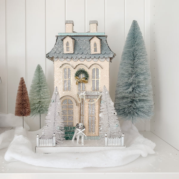 White Chateau Glitter Holiday House
