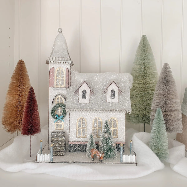 Pink & White Glitter Church Holiday House