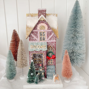 Winter Book Shop Glitter Holiday House